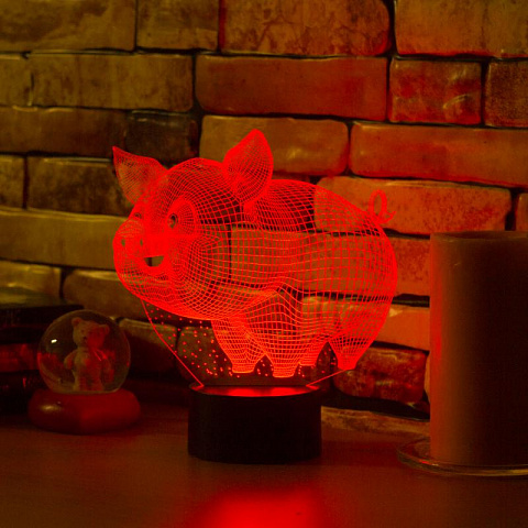 3D светильник Свинья - рис 4.