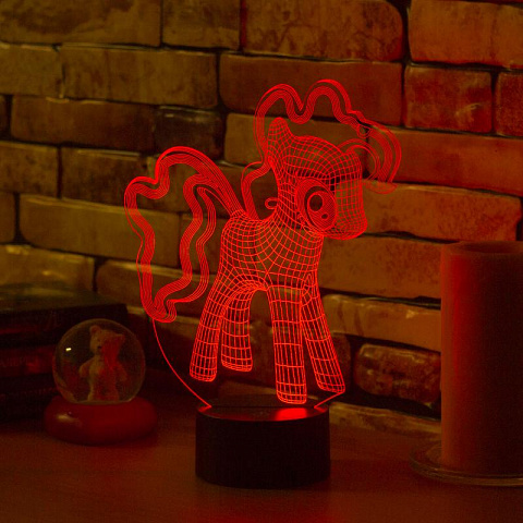 3D лампа Розовый пони - рис 7.