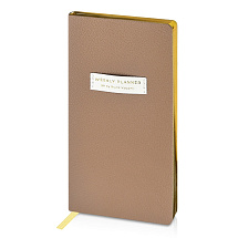 Еженедельник недатированный А6 Total beige с нашивкой, бежевый