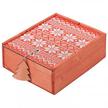 Ящик для новогодних подарков (3 секции) 26х22 см