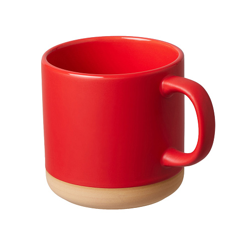 Керамическая кружка Крисп 375 мл с бежевым дном, красный - рис 2.