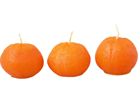 Набор свечей Мандарины в сетке, оранжевый - рис 3.