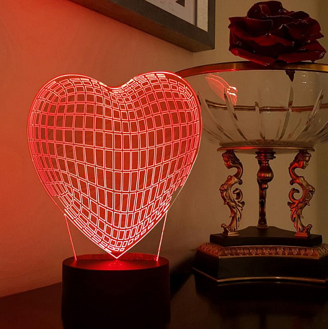 3D светильник Граненое сердце