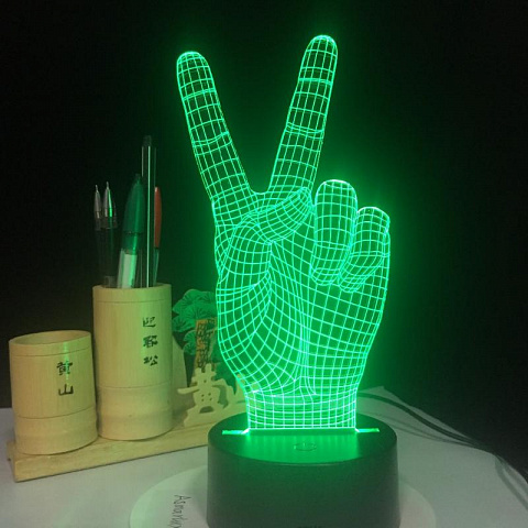 3D лампа "Peace" - рис 3.