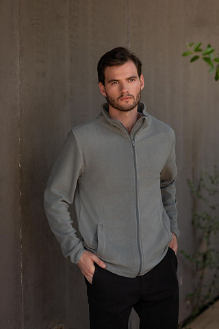 Куртка флисовая мужская Helsinki, серая - рис 5.