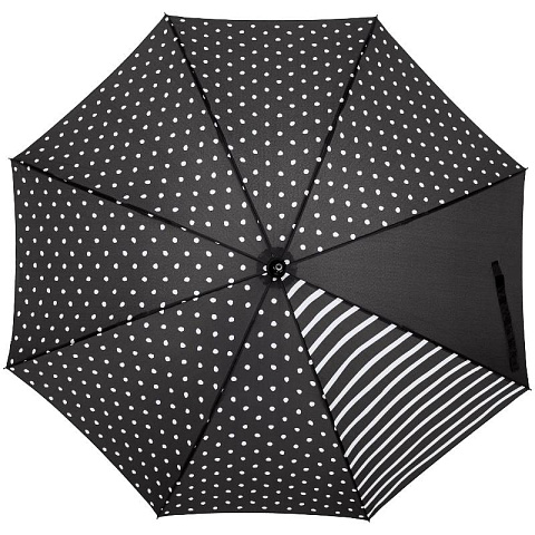 Зонт трость черный в горошек - рис 2.