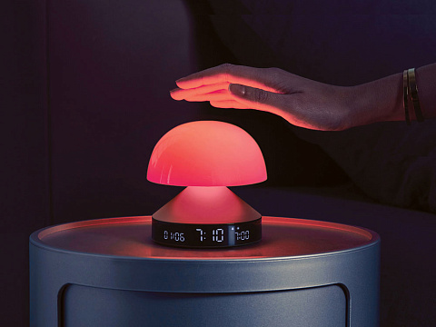 Светильник с часами и световым будильником Mina Sunrise, темно-серый - рис 14.