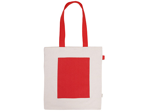 Сумка для покупокTopiс из переработанных материалов с наружным цветным карманом, красный - рис 4.