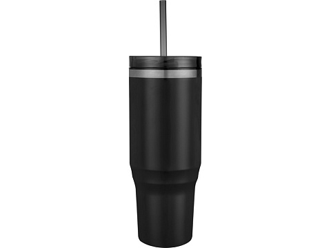 Melbourne кружка 1200 мл, сертифицированная согласно RCS, с соломинкой - сплошной черный - рис 2.