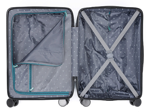 Чемодан TORBER Onego, зелёный, ABS-пластик, 59,5 х 39,5 х 24 см, 46 л - рис 4.