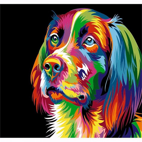 Картина цветным песком Собака