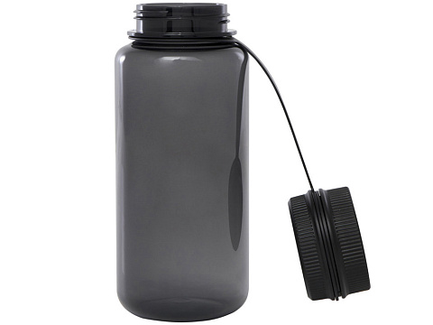 Спортивная бутылка Ryder из переработанного ПЭТ-пластика объемом 900 мл с многофункциональной крышкой, сертифицированная RCS - сплошной черный - рис 5.