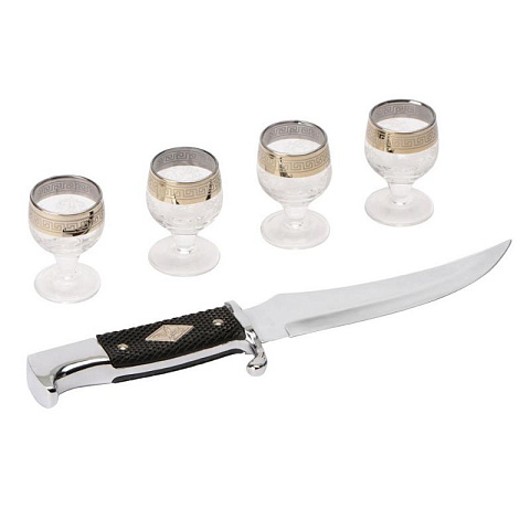 Подарочный набор стопок с ножом - рис 2.