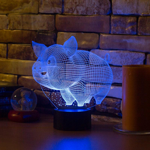 3D светильник Свинья - рис 6.