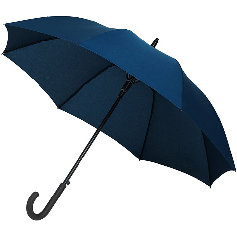 Зонт-трость Magic с проявляющимся цветочным рисунком, темно-синий - рис 5.
