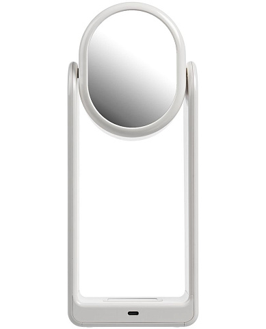 Настольная лампа с зеркалом и беспроводной зарядкой Tyro, белая - рис 5.