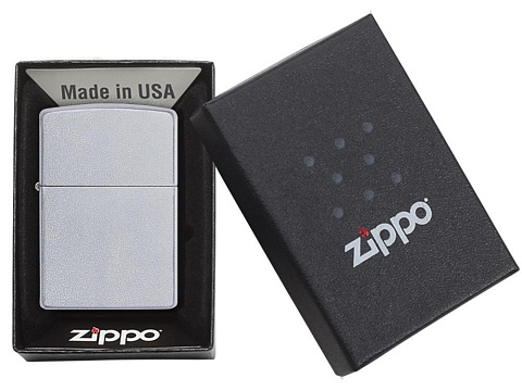 Зажигалка ZIPPO Classic с покрытием Satin Chrome™, латунь/сталь, серебристая, матовая, 38x13x57 мм - рис 6.