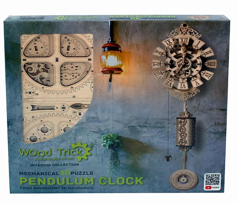 3D-пазл из дерева Wood Trick Настенные часы с маятником - рис 13.