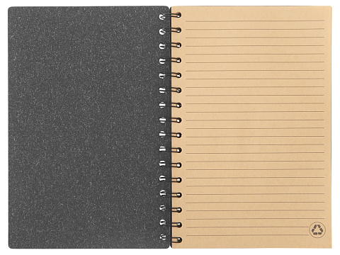 Блокнот на спирали в картонной обложке с переработанной бумагой Mania, черный - рис 3.