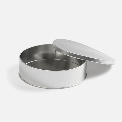 Коробка круглая Flapjack, ver.2, большая, серебристая - рис 3.