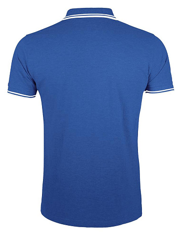 Рубашка поло мужская Pasadena Men 200 с контрастной отделкой, ярко-синяя с белым - рис 3.
