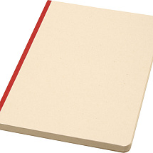 Блокнот из сахарного тростника и RPET А5 Liliana, натуральный/красный