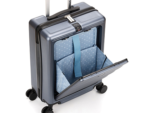 Чемодан TORBER БАЙКАЛ, тёмно-серый металлик, поликарбонат, 37,5 x 20 х 54 см, 37 л - рис 4.