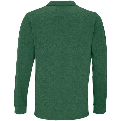 Рубашка поло унисекс с длинным рукавом Planet LSL, темно-зеленая - рис 4.
