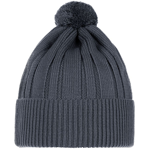 Шапка Knit Beat, серая (графит) - рис 3.