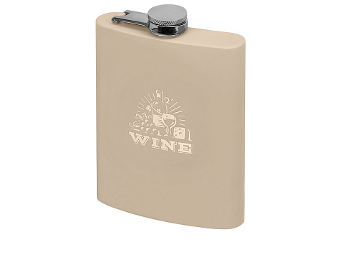 Фляжка 240 мл Remarque soft touch, 304 сталь, бежевый - рис 3.