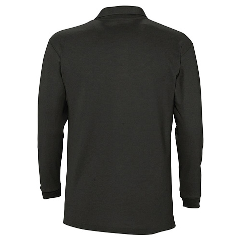 Рубашка поло мужская с длинным рукавом Winter II 210 черная - рис 3.