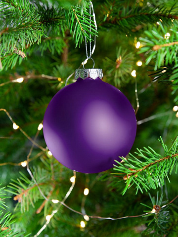 Елочный шар Finery Matt, 8 см, матовый фиолетовый - рис 6.