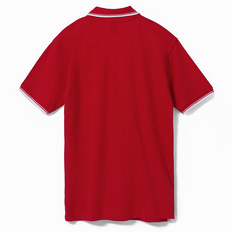 Рубашка поло мужская с контрастной отделкой Practice 270, красный/белый - рис 3.