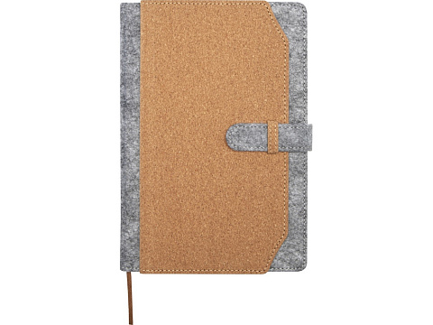 Viviana блокнот формата А5 из переработанного фетра и пробкового дуба - Натуральный - рис 2.