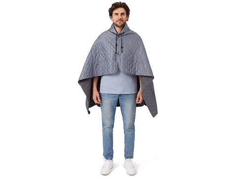 Пончо Cappy с капюшоном на липучке в мешке, серый - рис 3.
