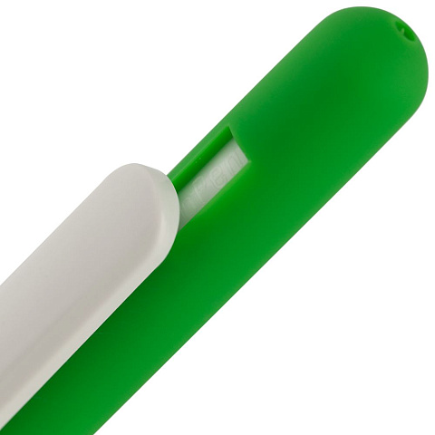 Ручка шариковая Swiper Soft Touch, зеленая с белым - рис 5.