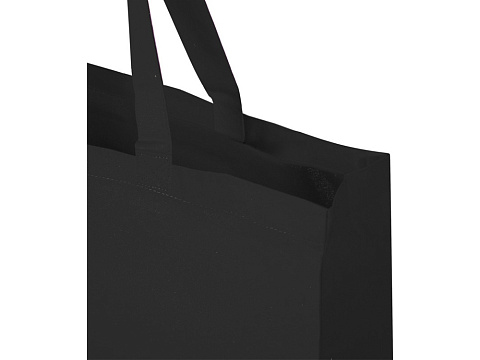 Odessa большая эко-сумка из переработанного хлопка, сертифицированного согласно GRS, плотностью 220 г/м² - сплошной черный - рис 4.