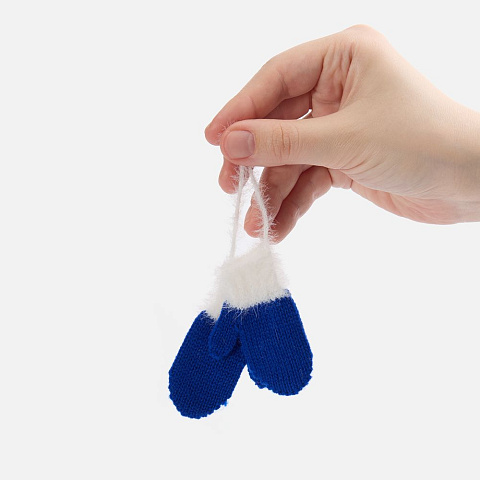 Подвеска на елку «Вьюшка», варежки, синяя - рис 3.