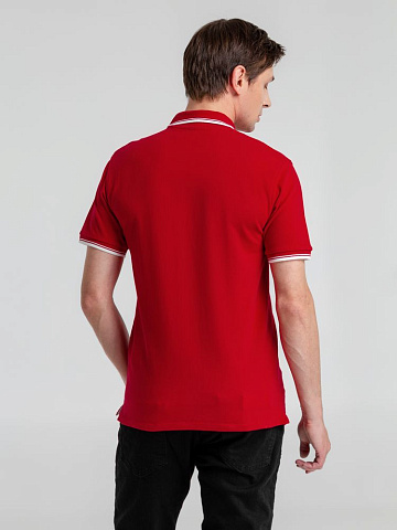Рубашка поло мужская с контрастной отделкой Practice 270, красный/белый - рис 7.