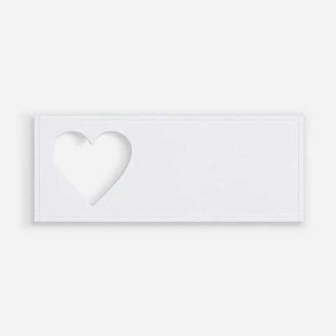 Лейбл из ПВХ с вырубкой «Сердце», белый - рис 2.