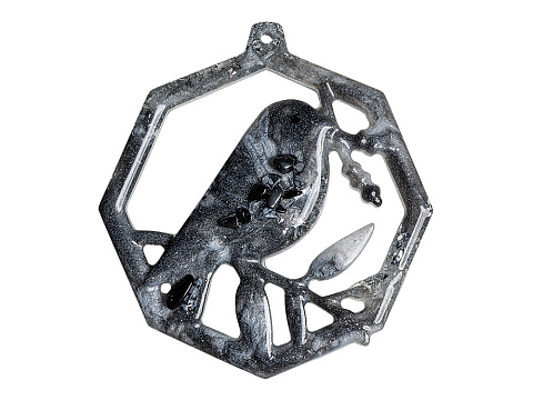 Елочные игрушки (Снегирь) Обсидиан - рис 4.