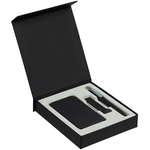 Коробка Latern для аккумулятора 5000 мАч, флешки и ручки, черная - рис 4.