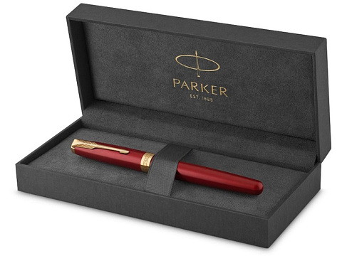 Ручка-роллер Parker Sonnet Red Intense GT, стержень: F, цвет чернил: black, в подарочной упаковке - рис 2.