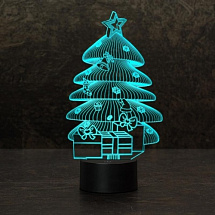 3D светильник Ёлка с подарками