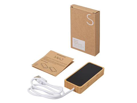 USB хаб с подсветкой лого Reedia S5, 3*USB, 1*Type C, бамбук, черный - рис 9.