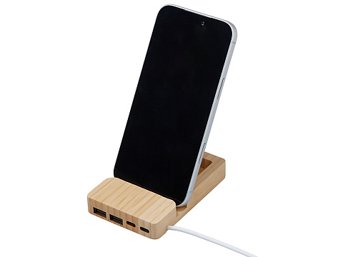 USB хаб Memo, 2*USB, 2*Type C, бамбук - рис 4.