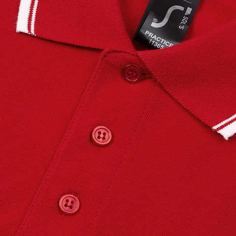 Рубашка поло мужская с контрастной отделкой Practice 270, красный/белый - рис 4.