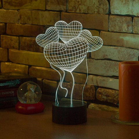 3D светильник Шары Сердца - рис 6.