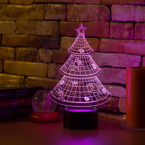3D лампа Новогодняя ёлочка - рис 5.