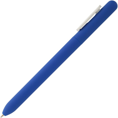 Ручка шариковая Swiper Soft Touch, синяя с белым - рис 4.